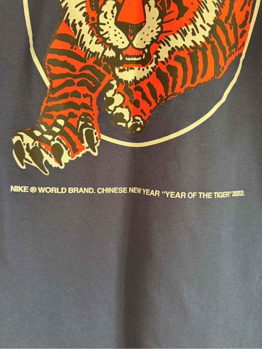 Nike Navy Year of the Tiger 2022 Short-Sleeve Tee with Orange Tiger Graphic